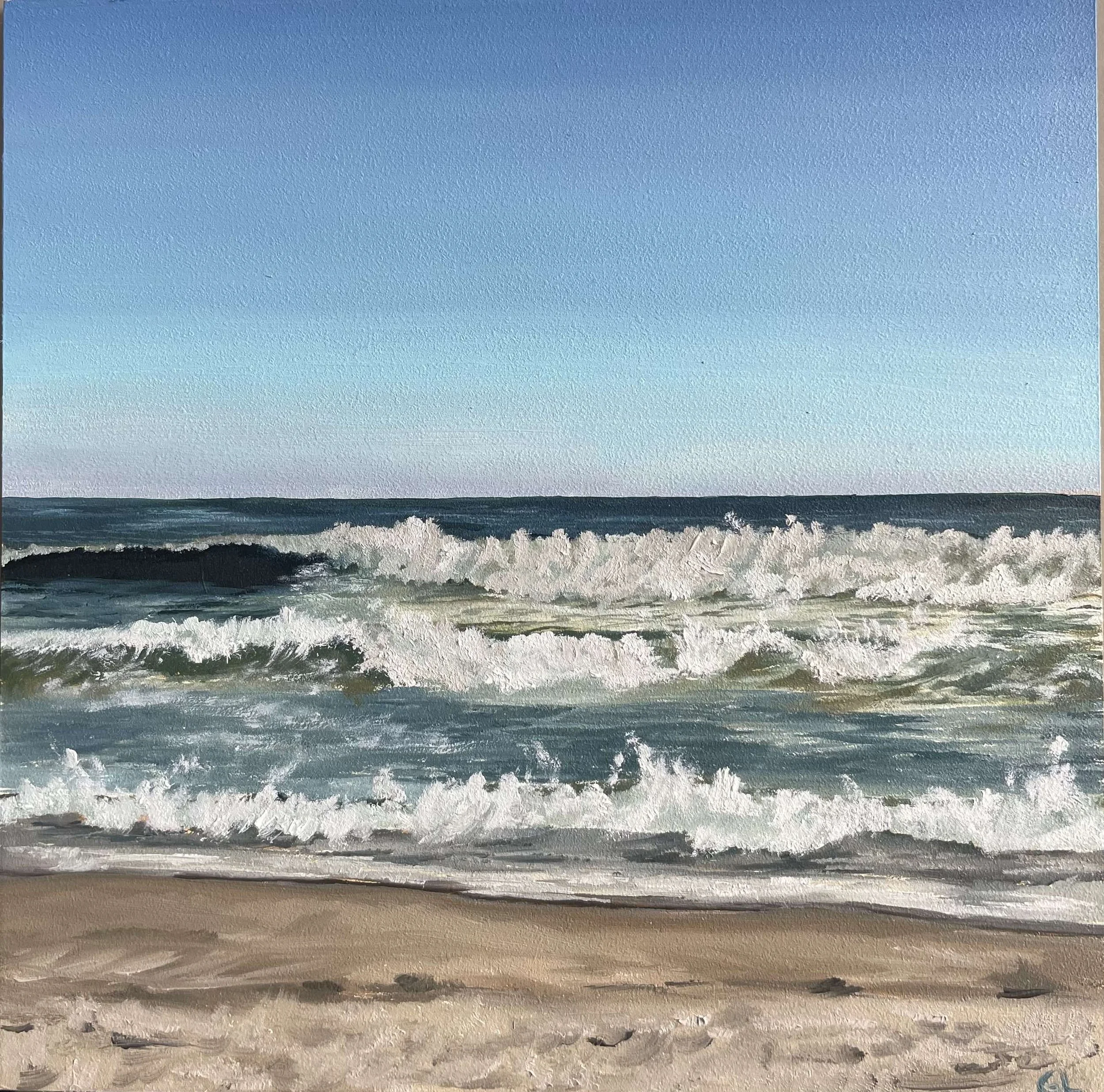 Lively Shore, 6x6", oil on panel, inquire for details