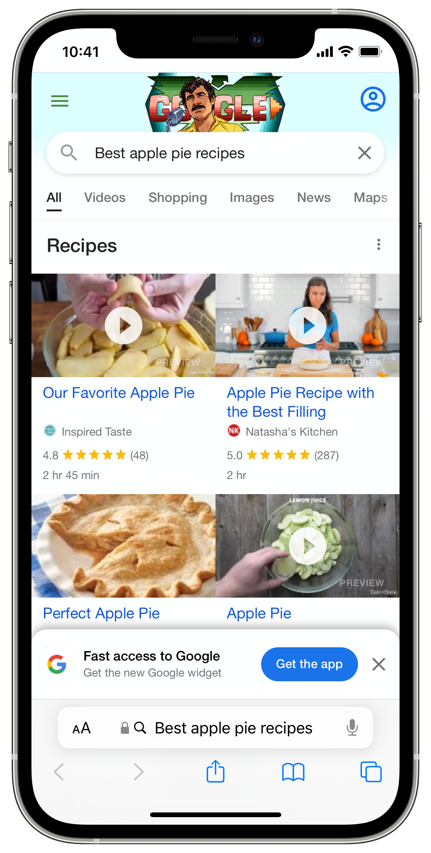 safari voice search result apple pie.png