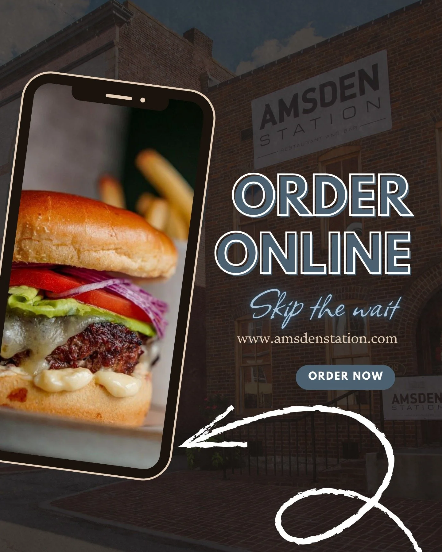 Craving Amsden Station without dining in? We&rsquo;ve got you. 🍔📲

Order online for quick and easy pickup&mdash;your favorites, hot and ready when you arrive.
Skip the wait and get straight to the good stuff.

💻 Place your order through the link i