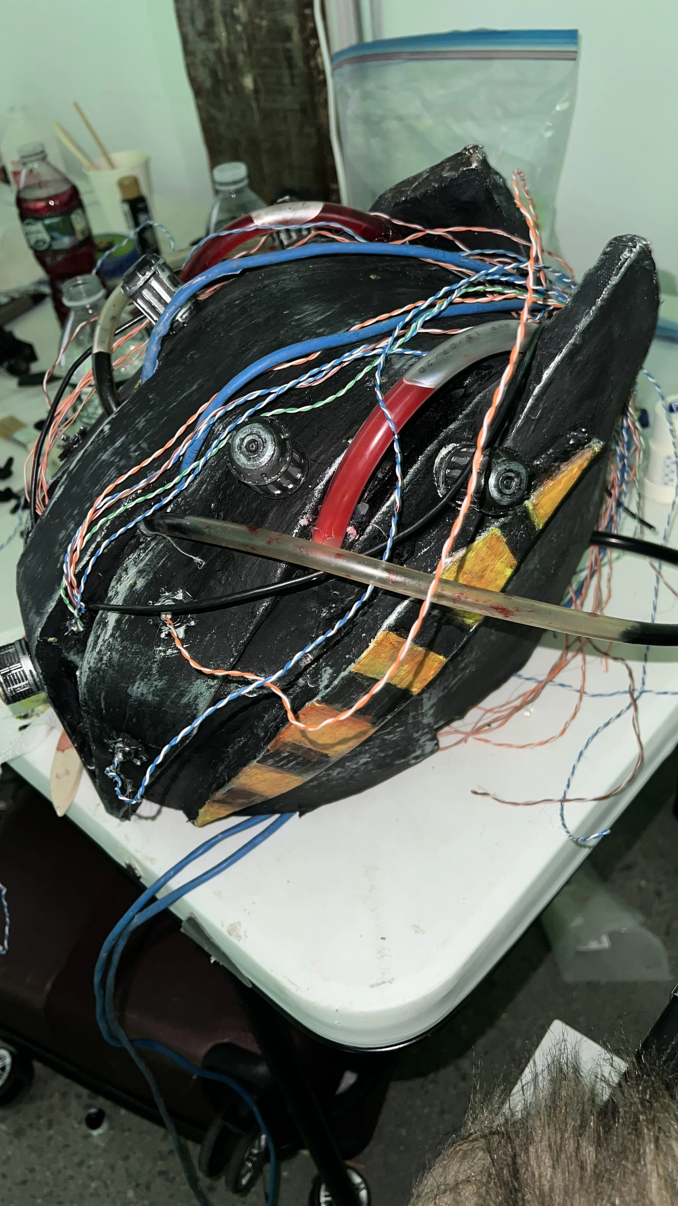 Assistant helmet fabrication for "Psychic Attack" music video