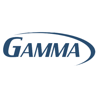 Logo featuring the word 'GAMMA' with a curved swoosh design around it