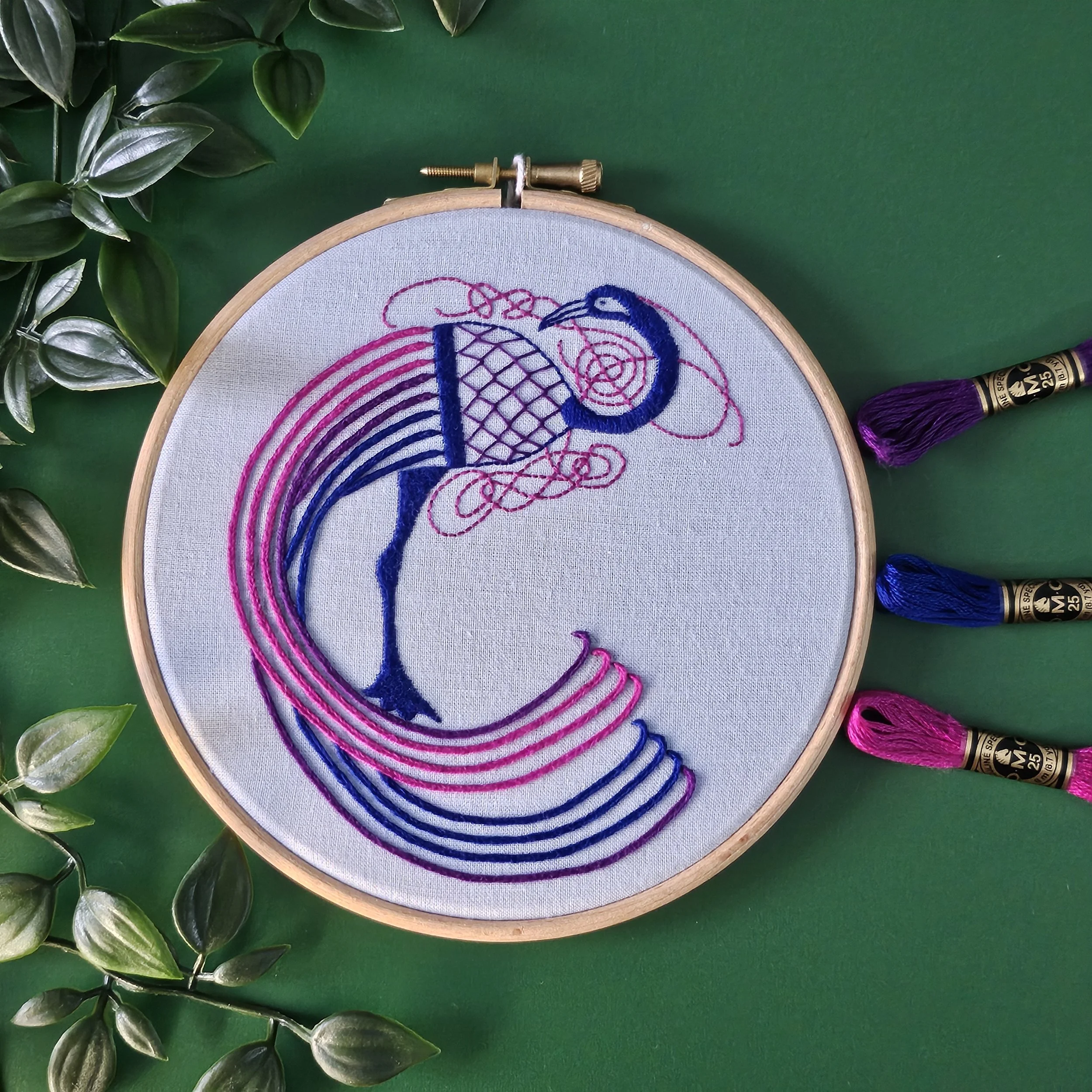 1p celtic bird embroidery kit