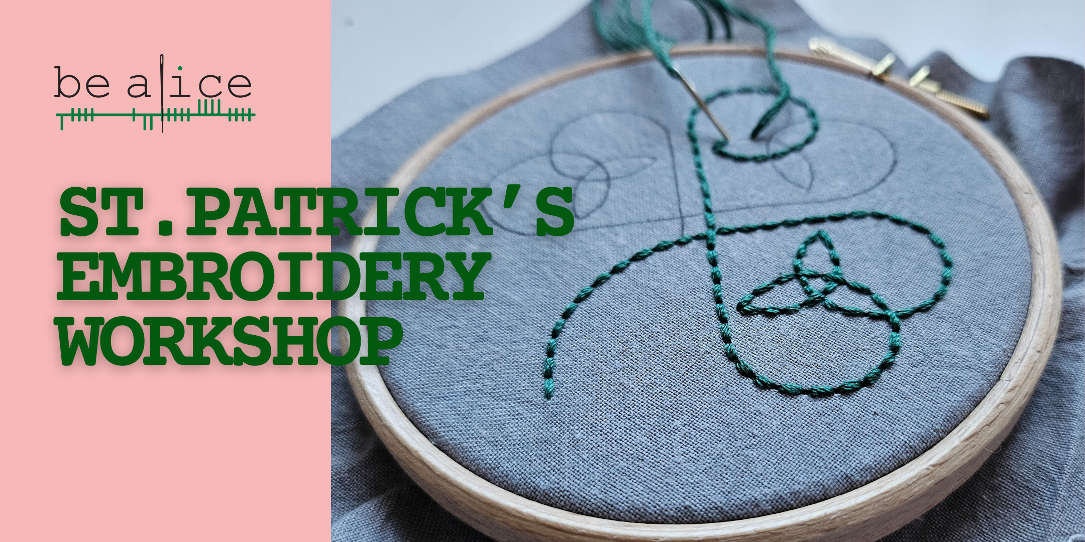 shamrock embroidery workshop
