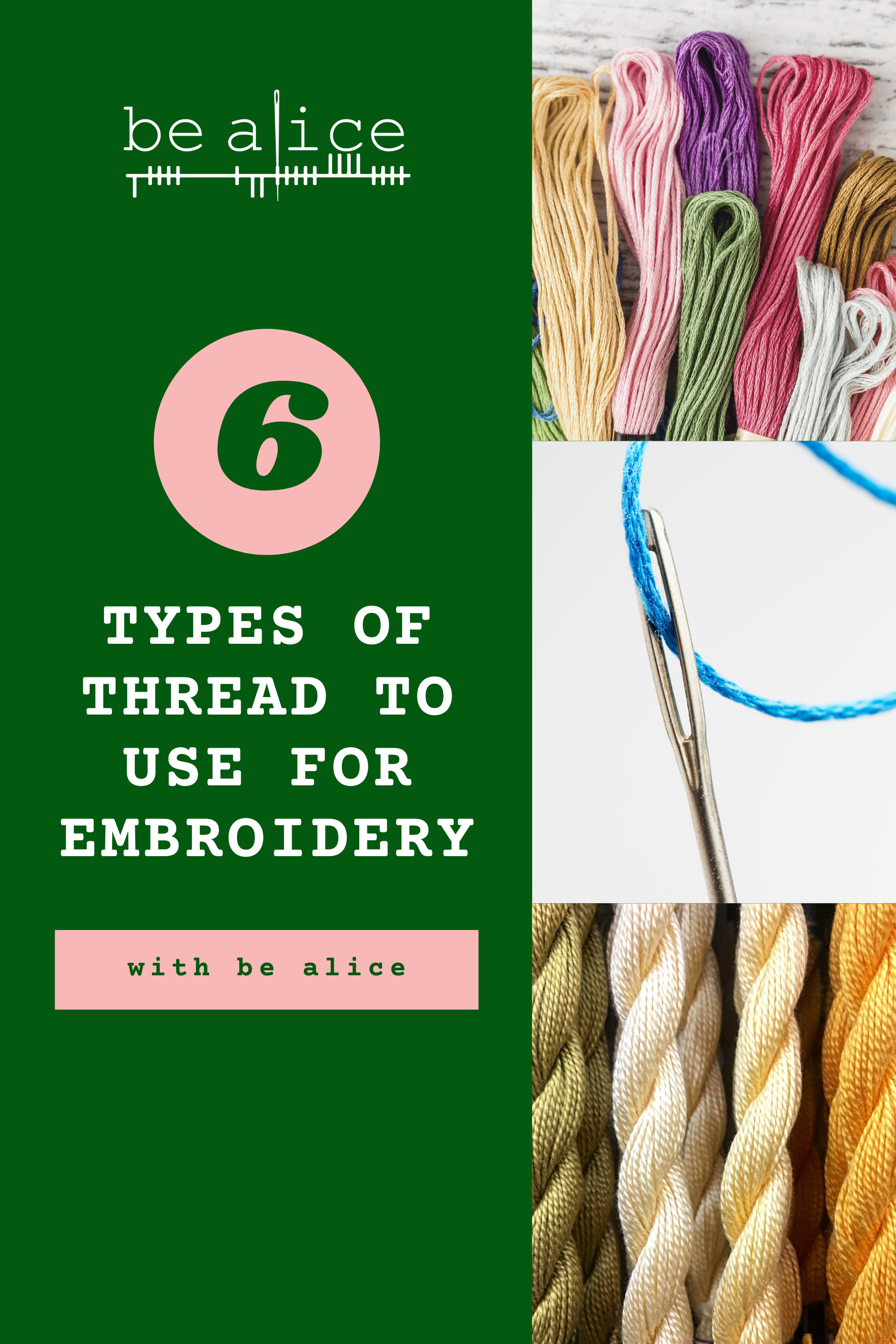 types of thread to use in your embroidery