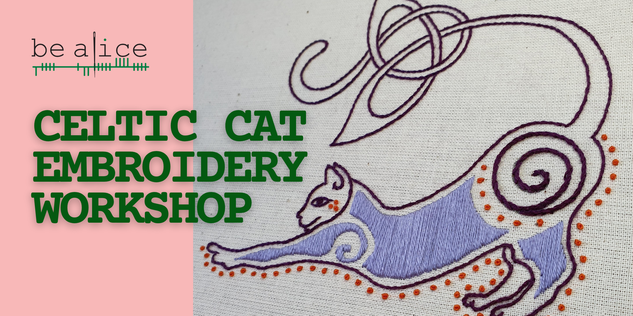 celtic cat embroidery workshop
