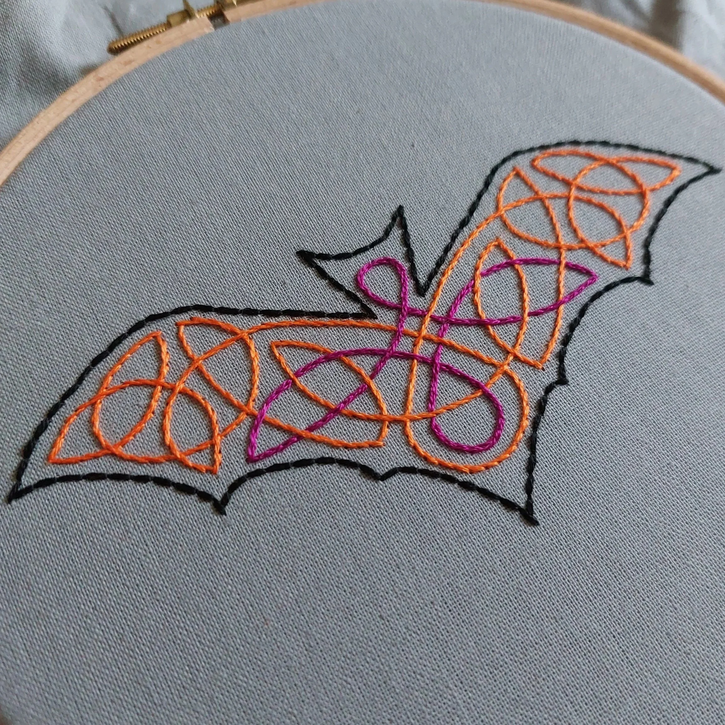 celtic bat embroidery workshop