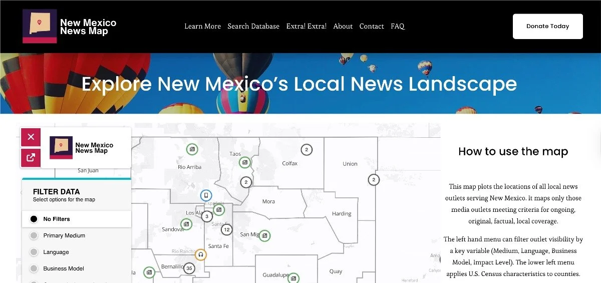 New Report + Interactive Map Reveal the State of Local News in New Mexico