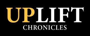 Logo for UPLIFT Chronicles with yellow and white text on a black background