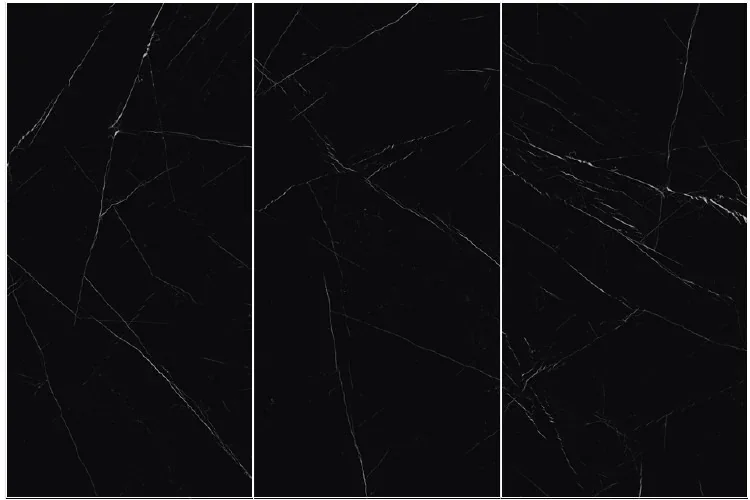 Marquina Black sintered stone slab – black with crisp white veining, matte | Build Pro Carmel IN
