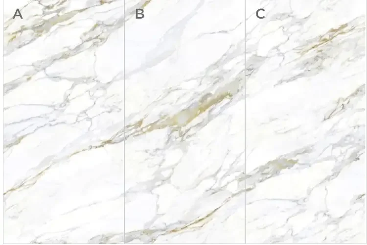 Gilded Age sintered stone slab – warm white threaded with antique gold, matte | Build Pro Carmel IN