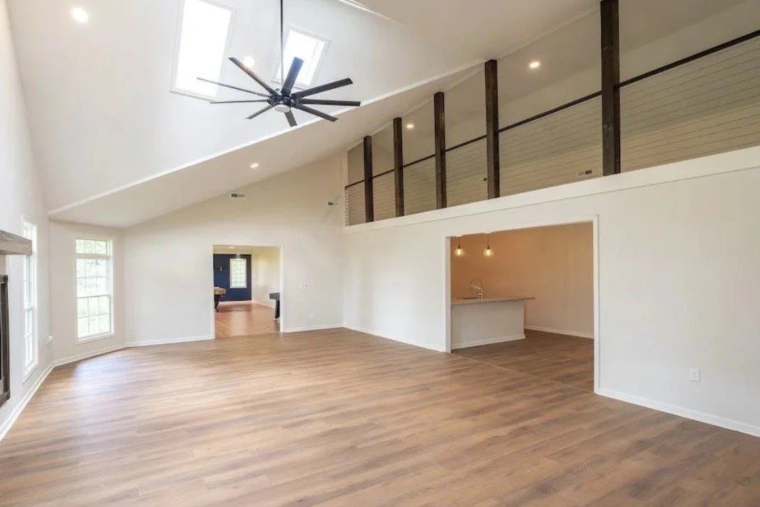 Earl Pine luxury vinyl plank flooring in a great room – Build Pro factory-direct LVP, Carmel Indiana