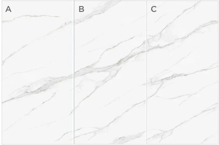 Alps White sintered stone slabs – bright white, fine grey veining | Build Pro Carmel IN