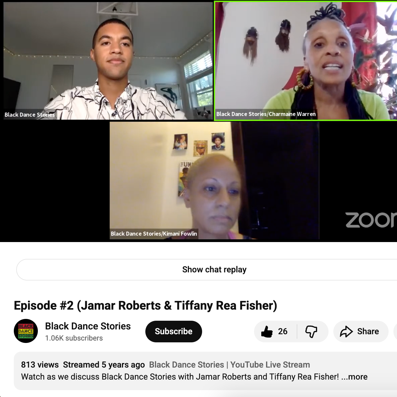 Livestream production clip from Black Dance Stories on YouTube. I coordinated weekly episodes, supported ASL integration, and managed the digital flow to ensure an accessible and smooth viewer experience.