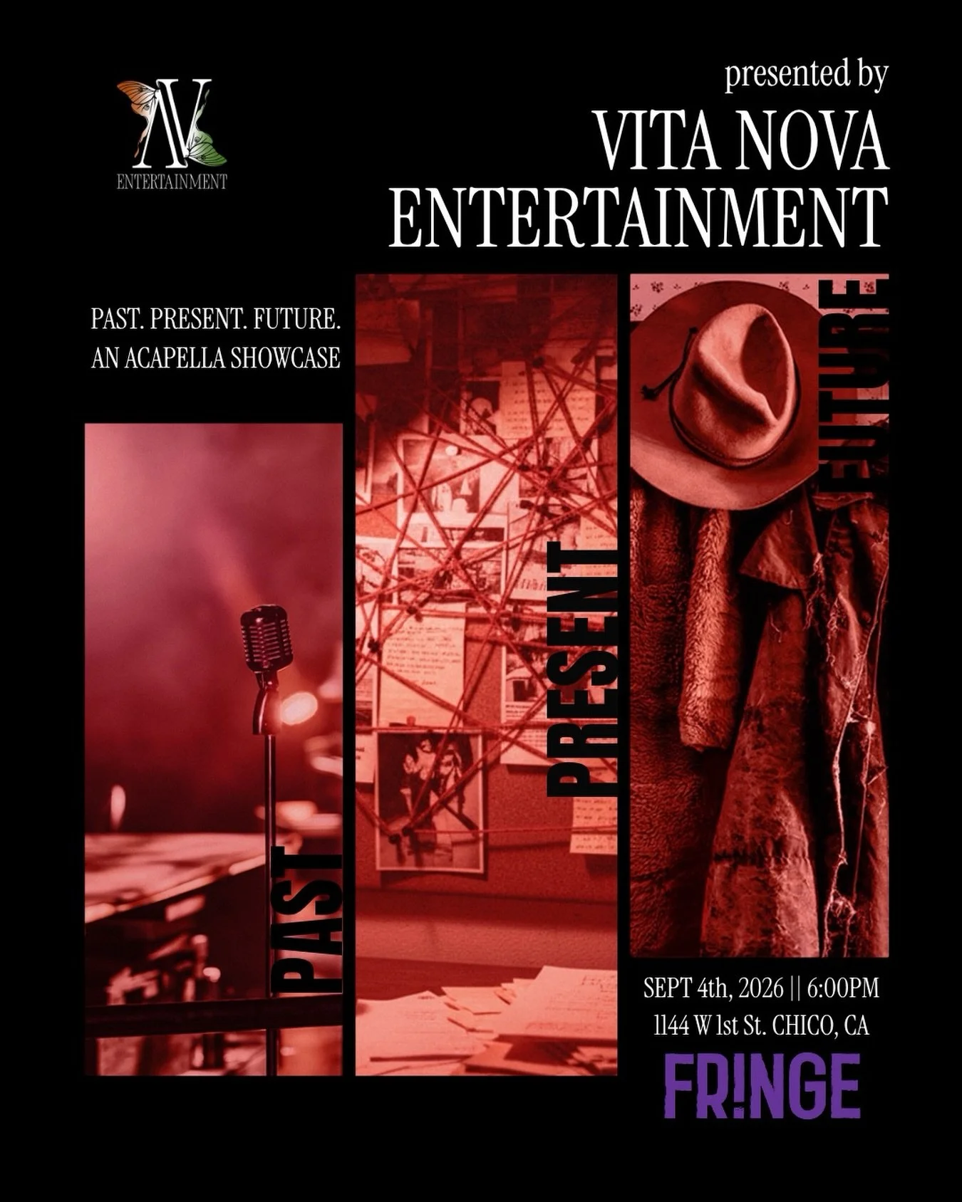 🚨 Fringe Festival Update 🚨 
Friday, Sept 4th
6PM || Free Entry! 
1144 W 1st Street
&bull;
Experience an acapella showcase that will take you on a journey through our past, present, and future ~ featuring a glimpse of the production that shaped us &