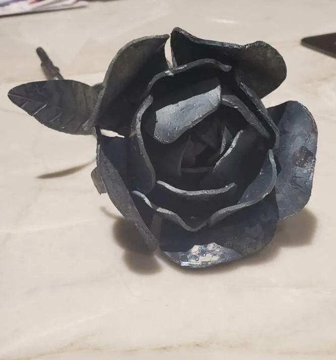 Hand Forged Metal Rose