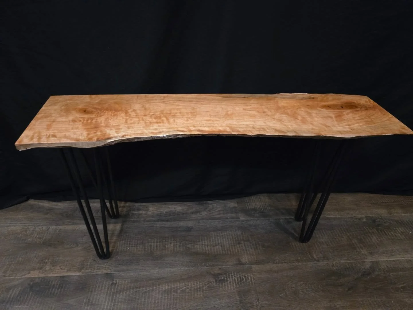 35 and 1/2 Inches Long, 18 and 7/8 Inches Tall, Cherry Live Edge End Table for $75