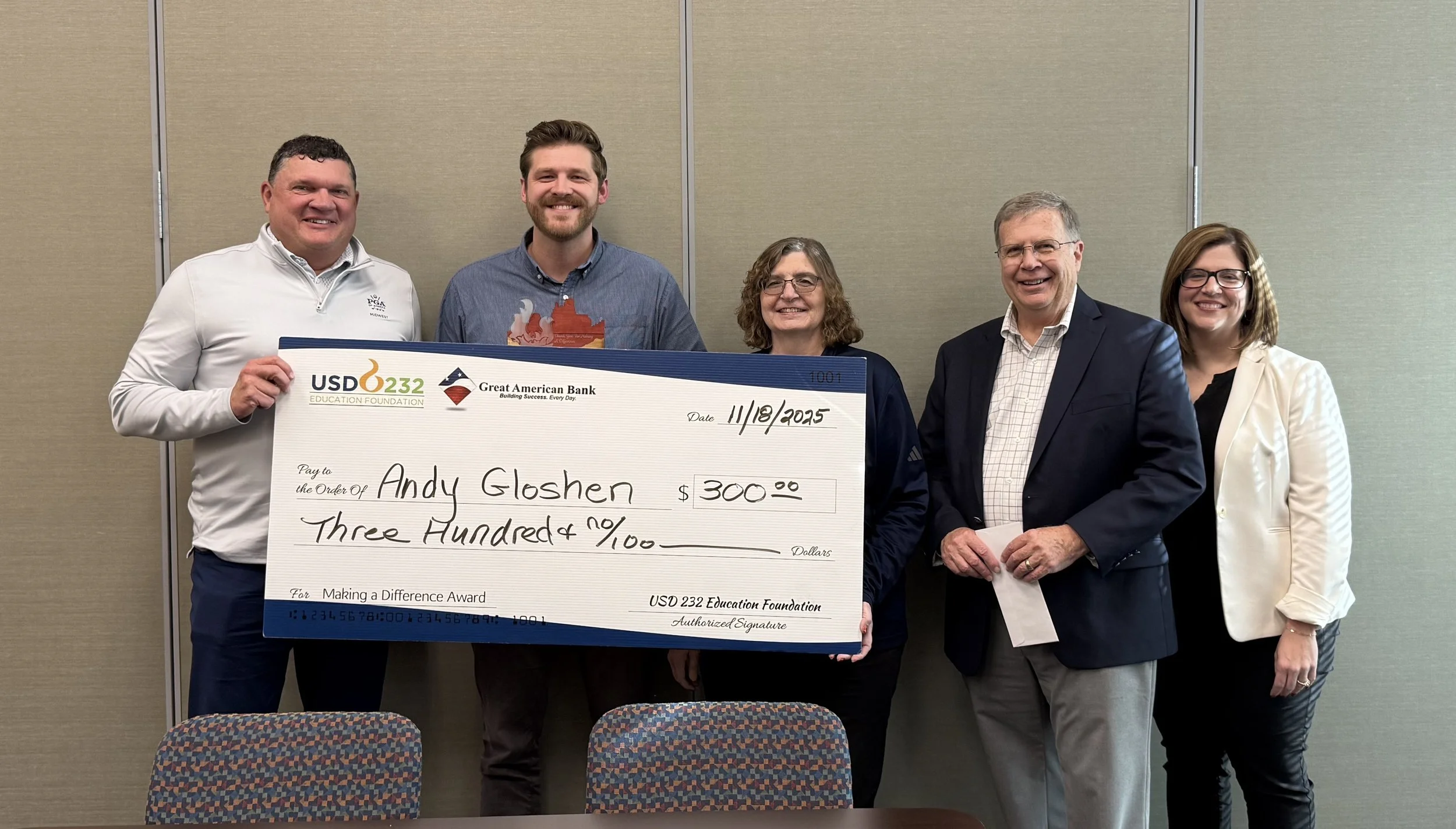 Andrew Gloshen Recognized with Making a Difference Award