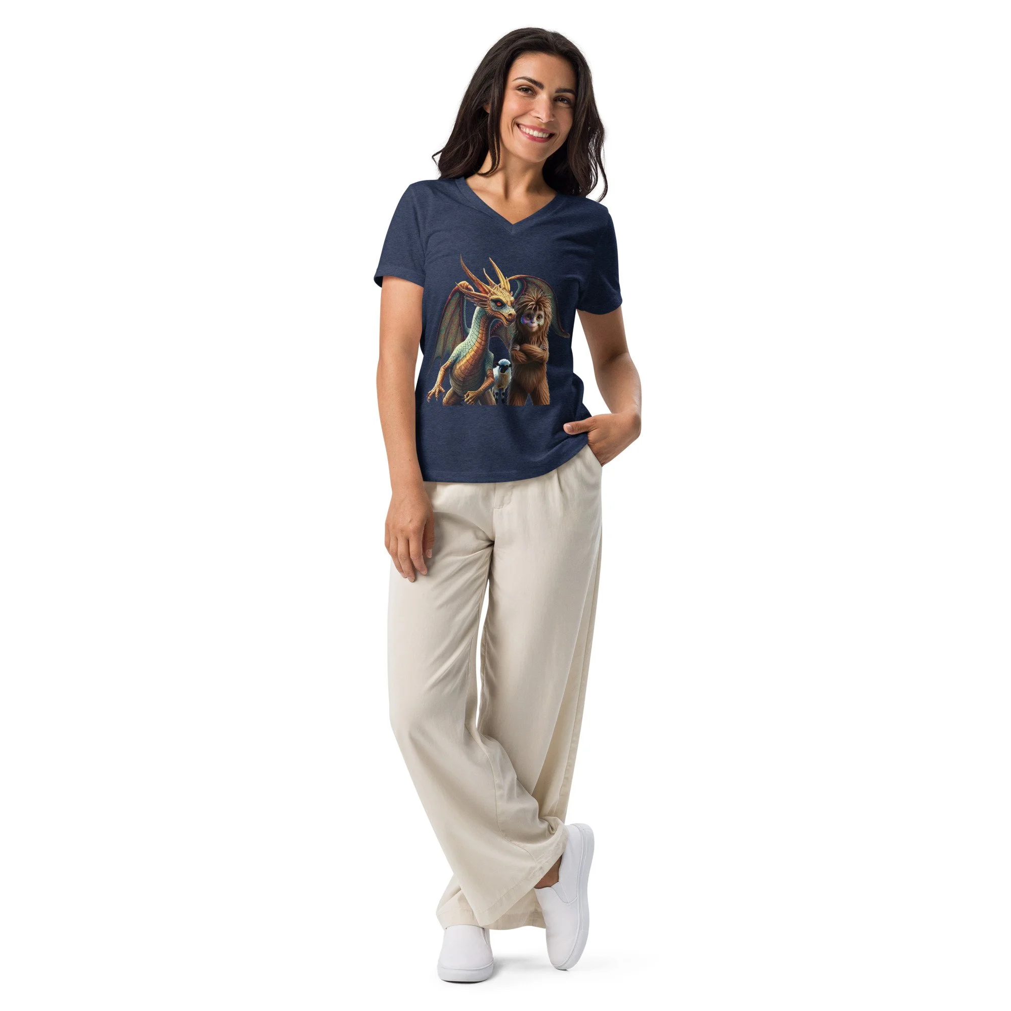 Sassy Spar Lambda Women’s relaxed v-neck t-shirt