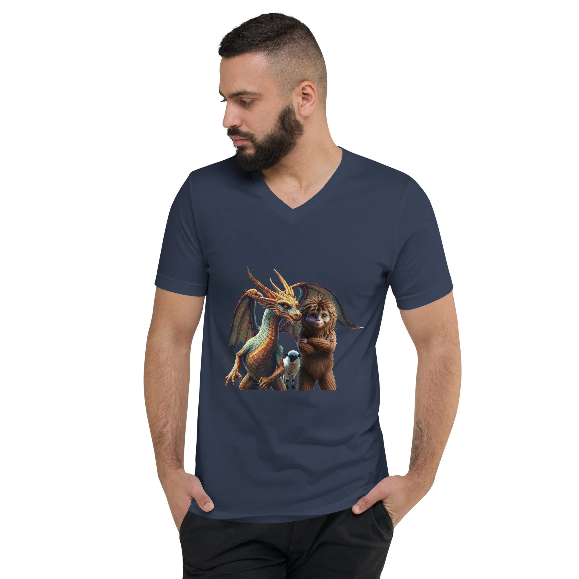 Sassy Spar Lambda Unisex Short Sleeve V-Neck T-Shirt