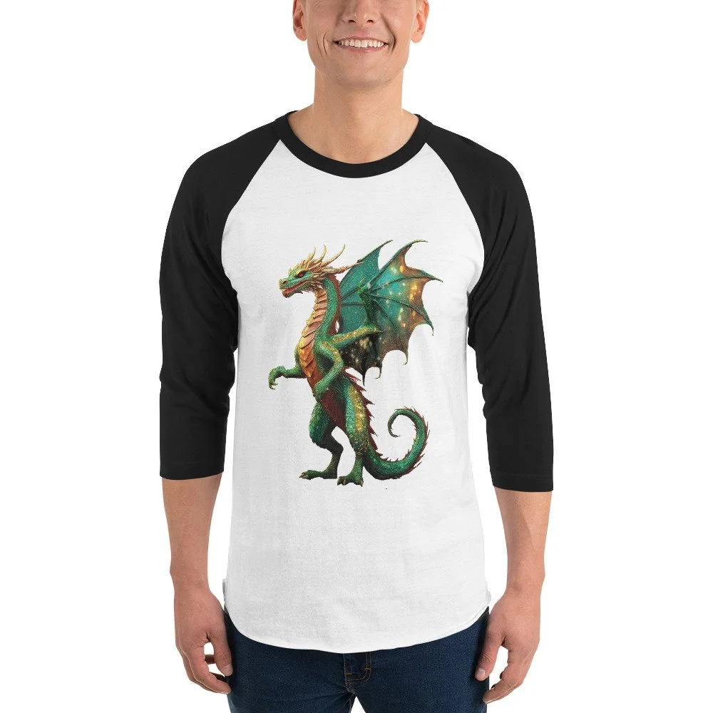 Dialogue Sparkle Cotton Blend 3/4 Sleeve Raglan Shirt