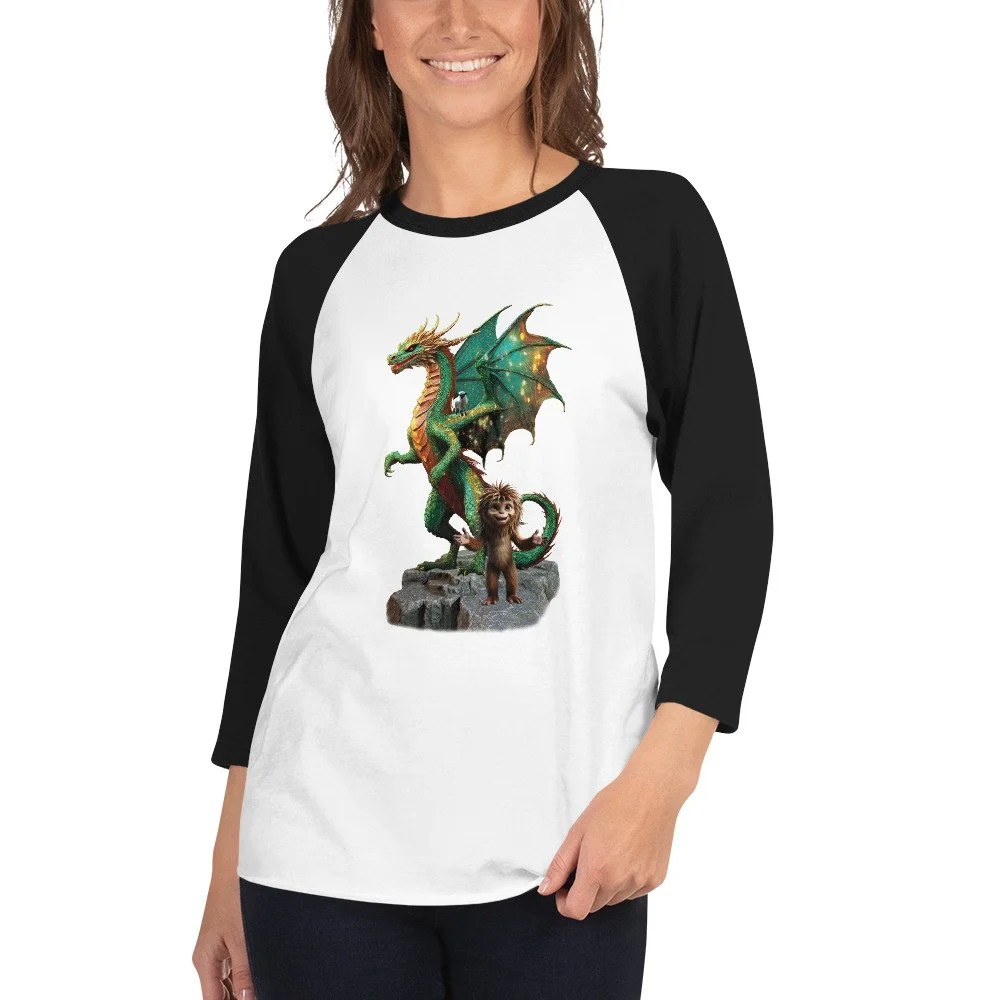 Dialogue Trio Cotton Blend 3/4 Sleeve Raglan Shirt