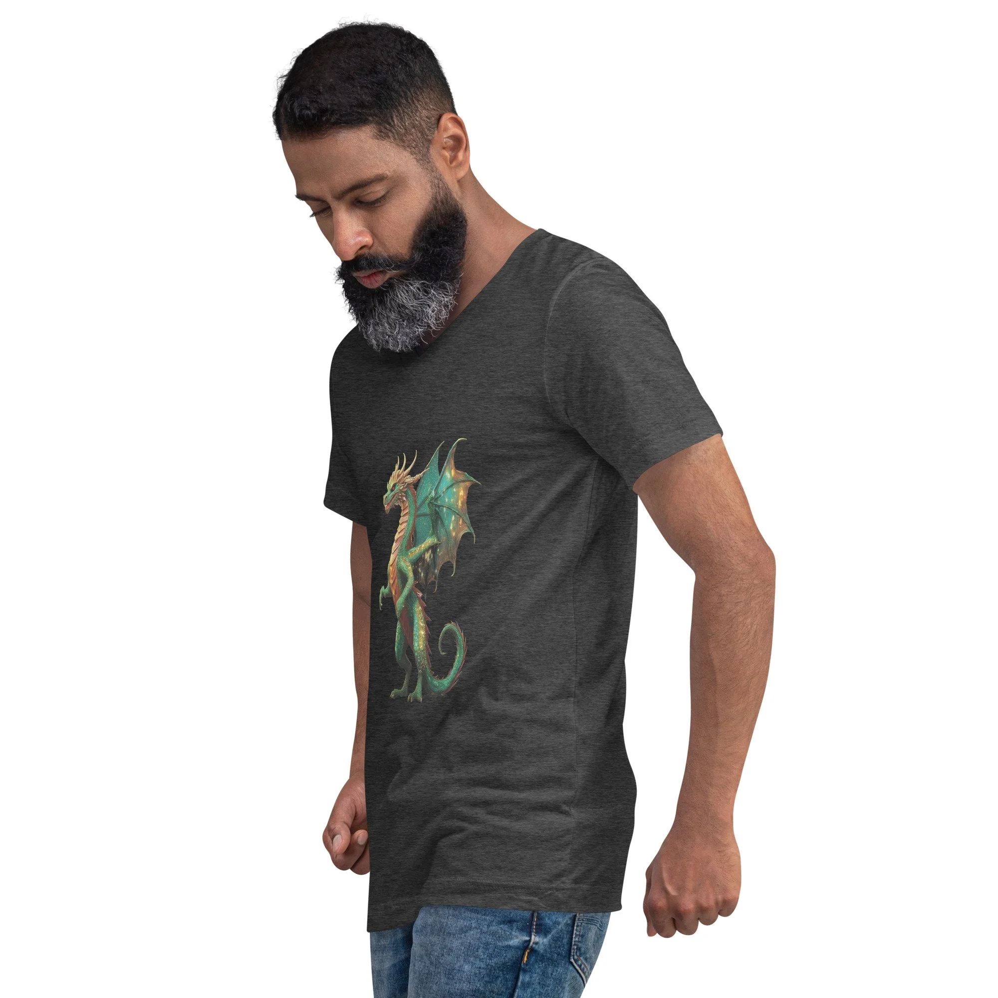 Dialogue Dragon Sparkle the True Unisex Short Sleeve V-Neck T-Shirt