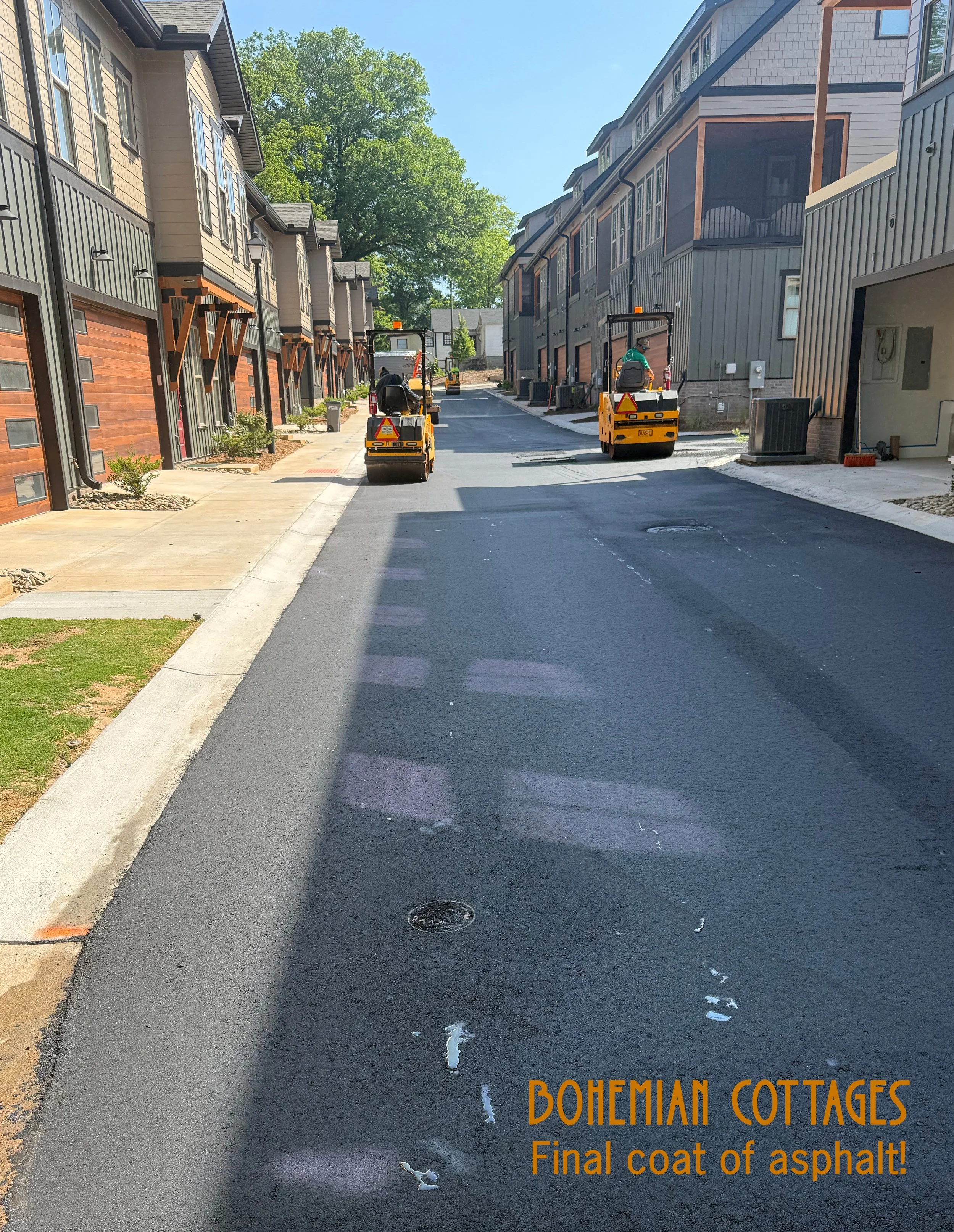The final coat of asphalt at the end is always an exciting step in wrapping up a multiyear project, and the homeowners sure love it!!