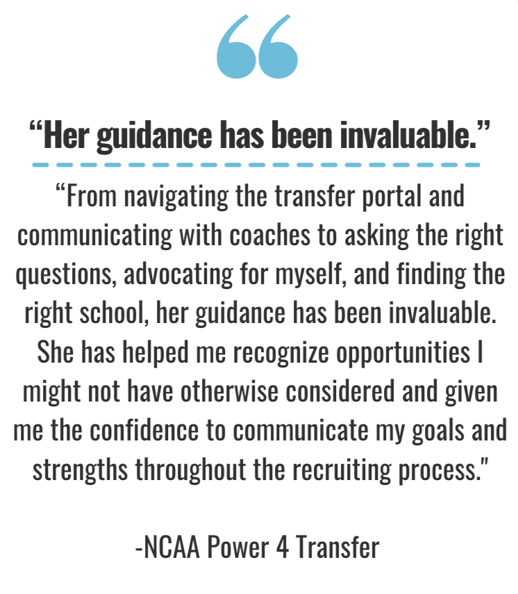 Client thanked Peyton Curry for her knowledge on college swimming recruiting.