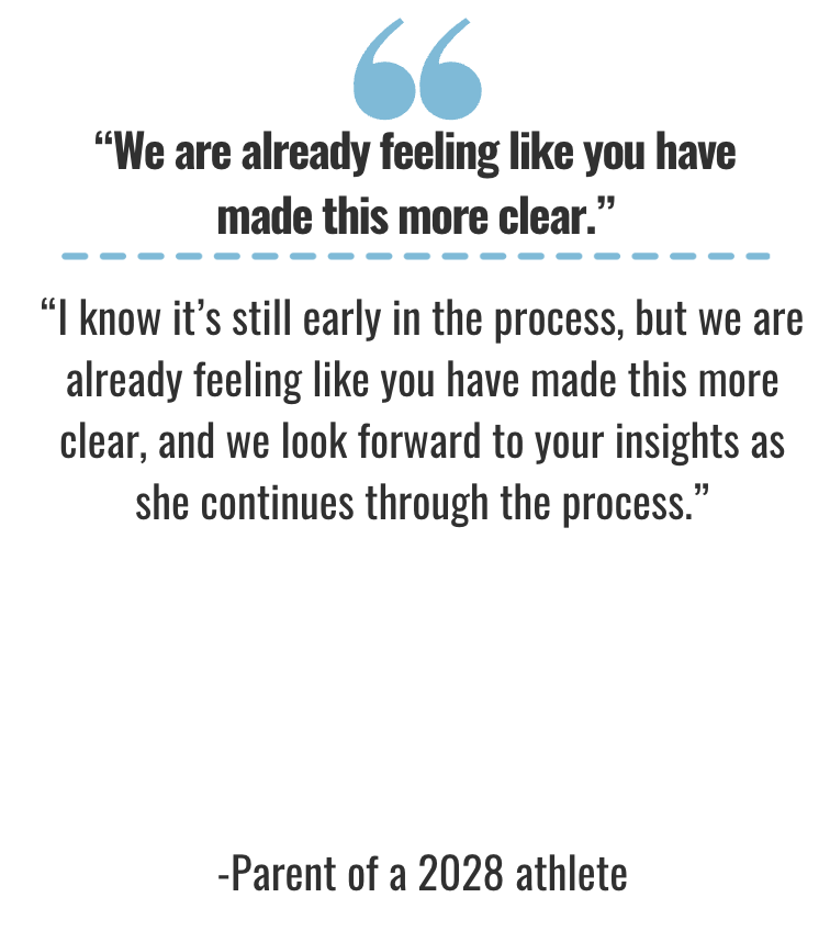 Client thanked Peyton Curry for making the college swimming recruiting process more clear.