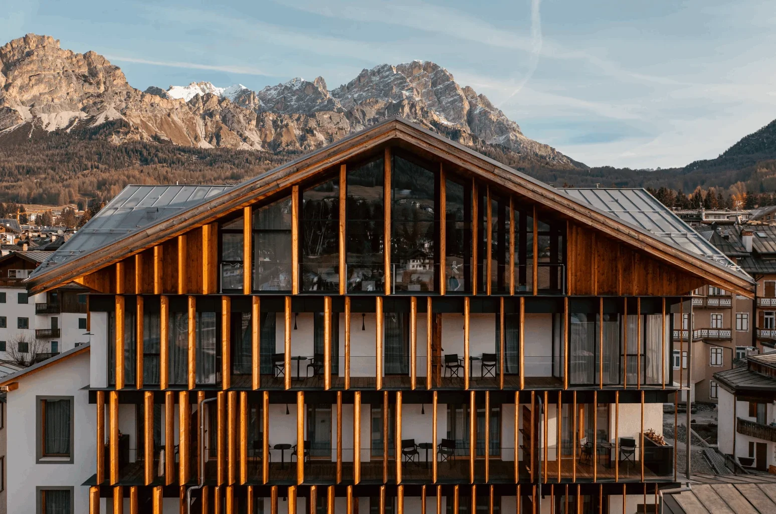 Hotel De Len is located in northeastern Italy with stunning views of the Alps. 
