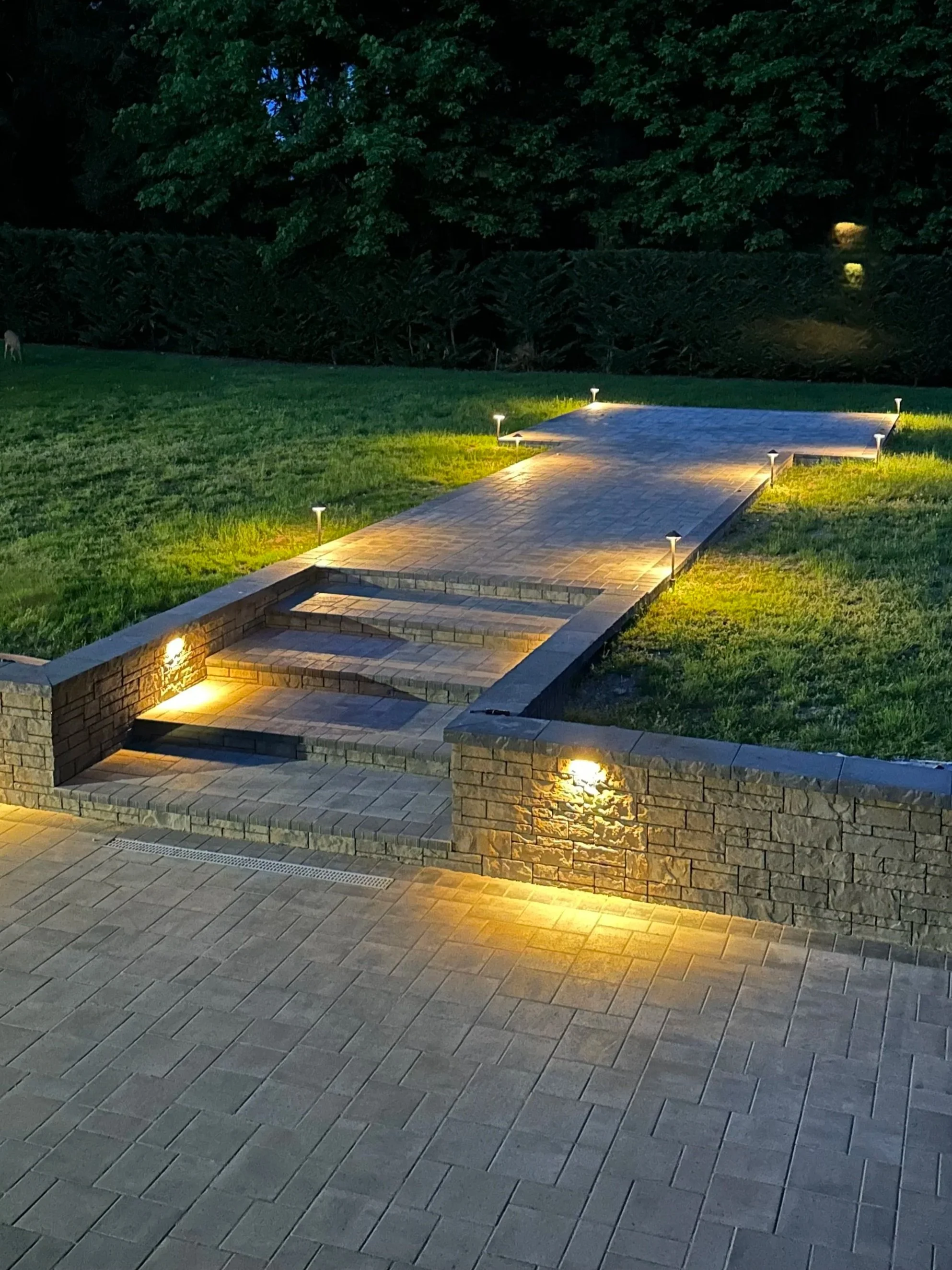 Outdoor lighting installed as part of a landscape designer project in Clyde Hill, WA