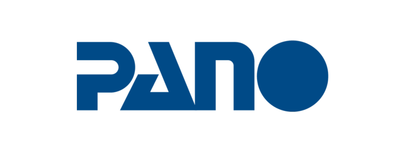 The word 'PANO' written in bold blue letters, with the letter 'A' stylized as a triangle.