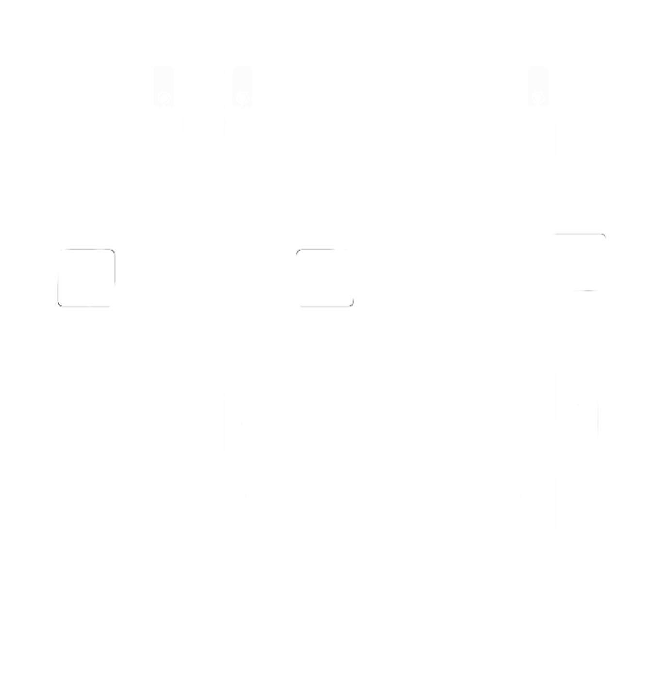 Line drawing of two hand pumps with hoses on a black background, viewed from the front and side.
