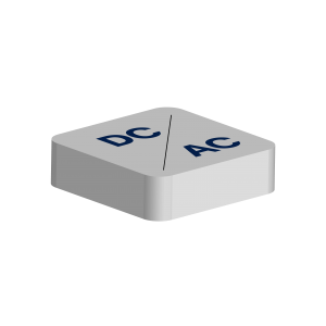 A switch with two positions labeled 'D C' and 'A C'.