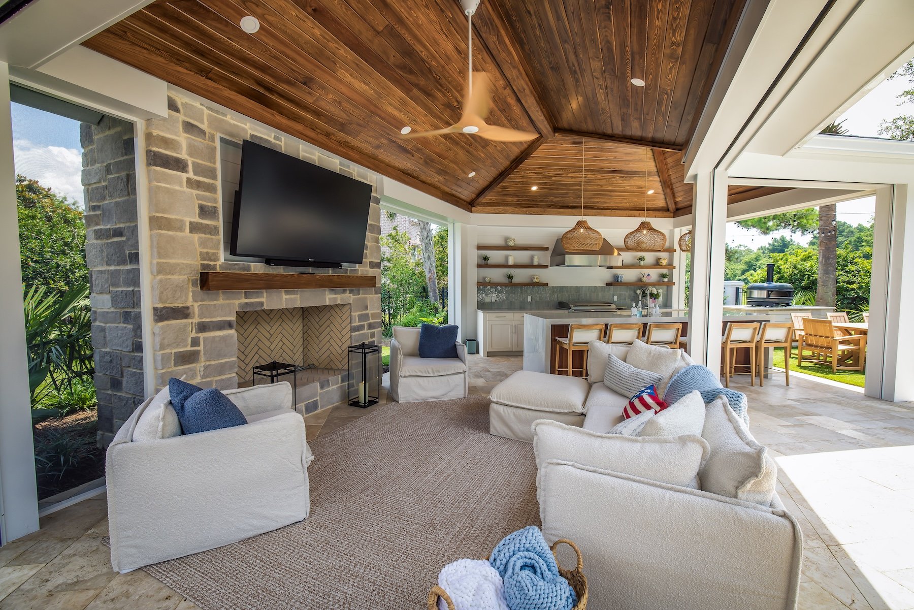 Pavilions for outdoor living area in Landfall in Wilmington, NC