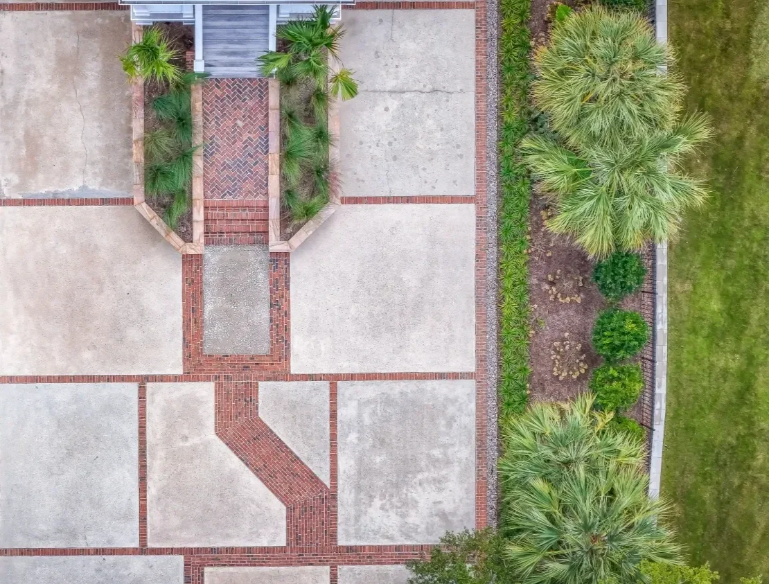 Elevated outdoor living deck with modern lighting in Wrightsville Beach, NC