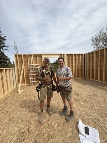 Nathan Alfred, Owner of KaiViti and crew member excited about framing a new build.