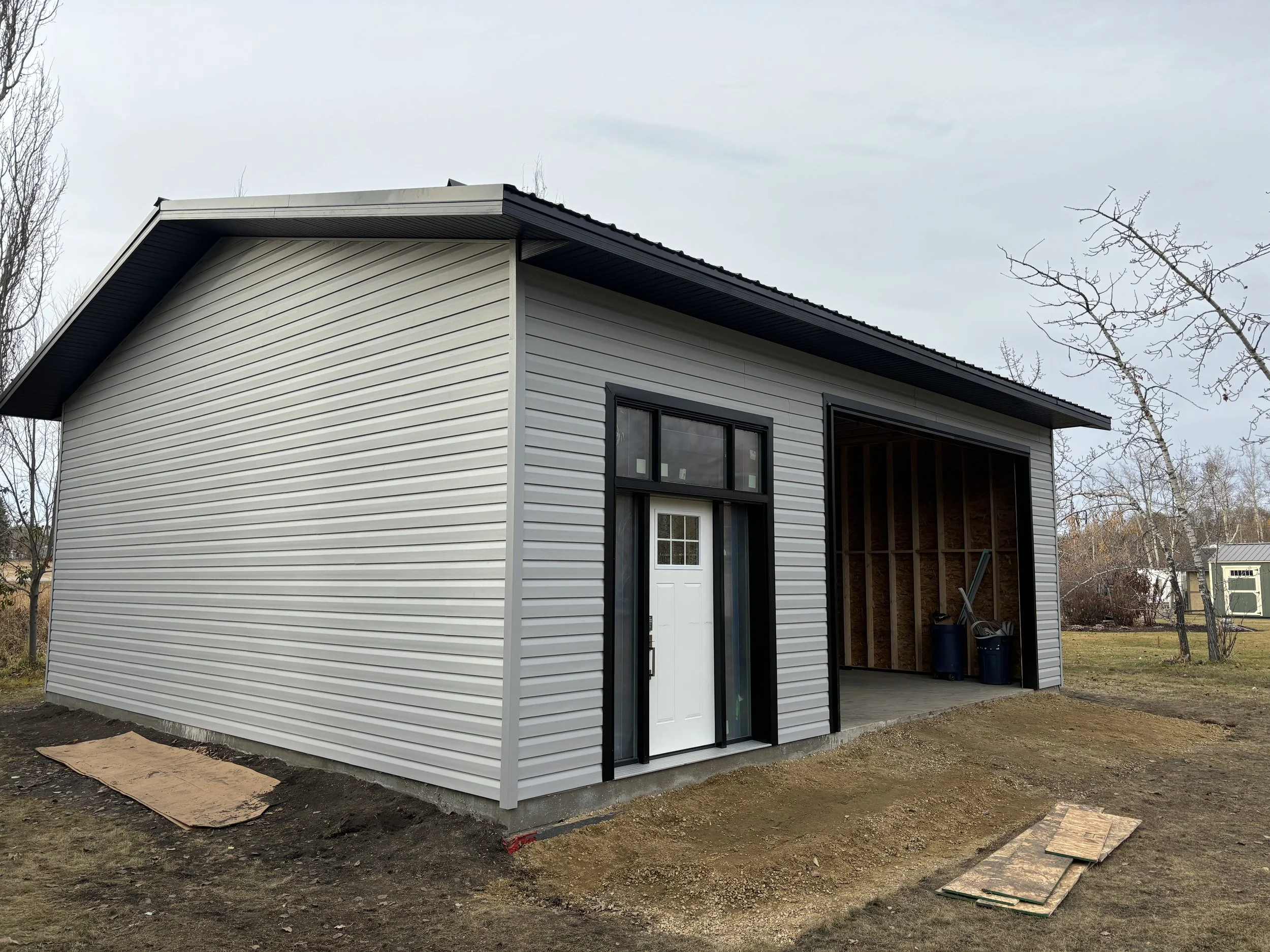 Aerial image of Garage build that KaiViTi Construction helped build.