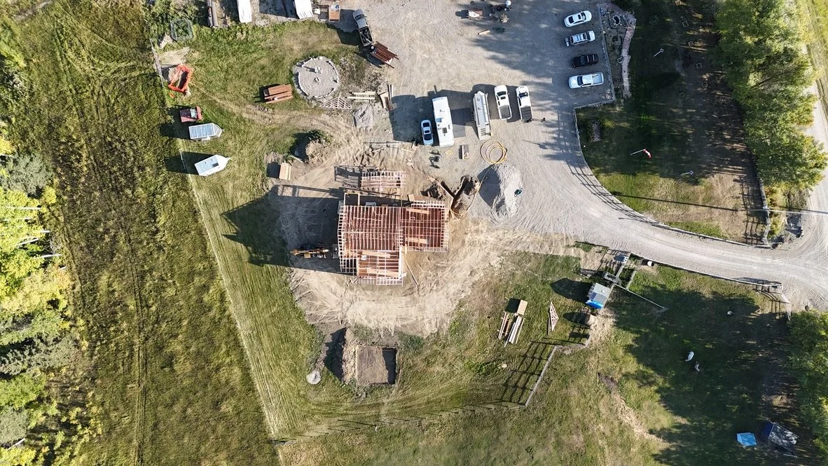 Aerial image of the KaiViti Construction crew working on a newly built home.