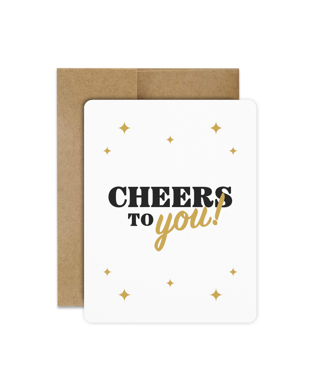 Cheers To You! Greeting Card (Black & Gold)