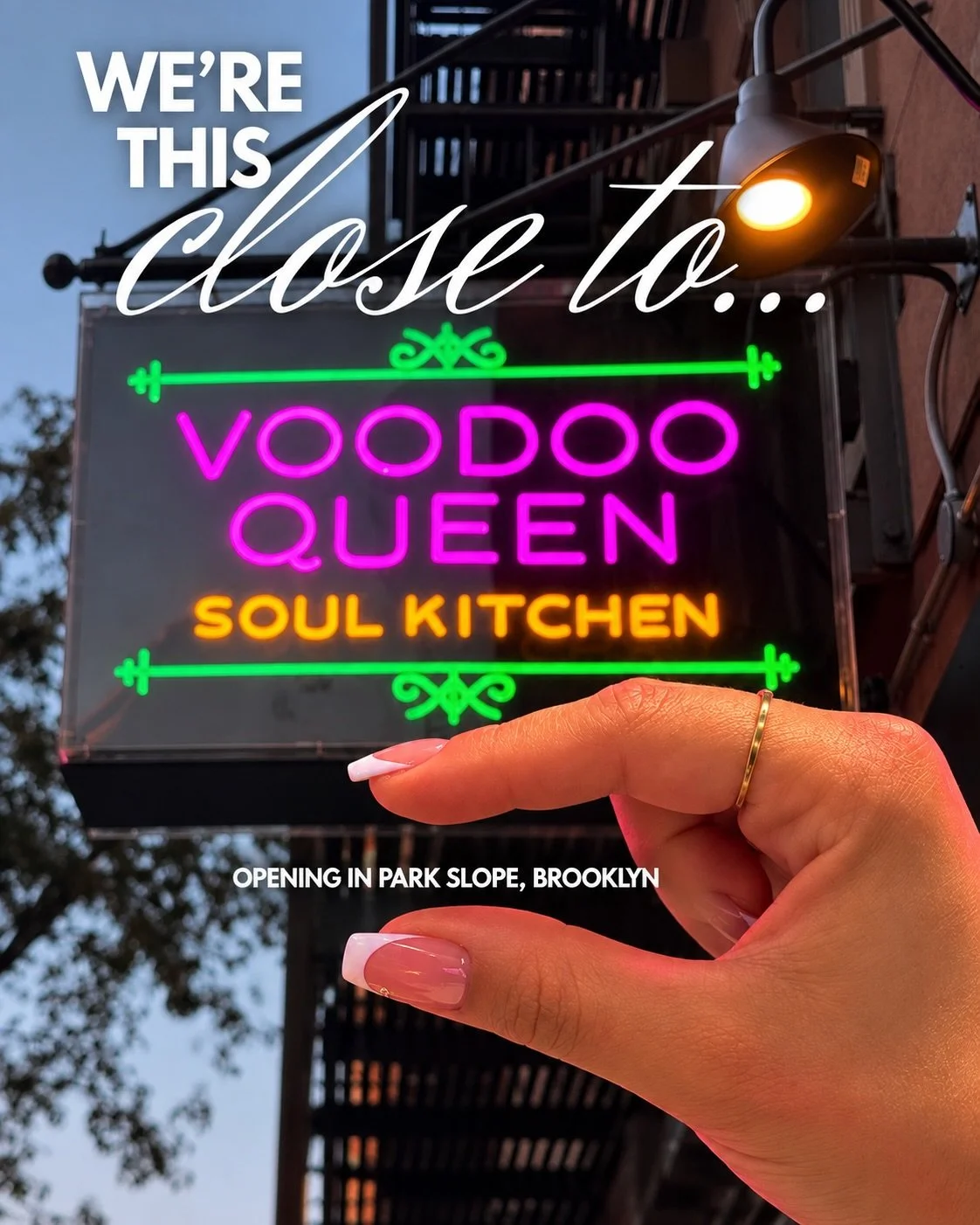 Park Slope, we&rsquo;re this close&hellip; 👀✨

The neon is glowing, Voodoo Queen is getting ready, and a little New Orleans soul is headed your way. Brooklyn, get ready to welcome your new neighborhood favorite.

📍147 Fifth Avenue, Park Slope