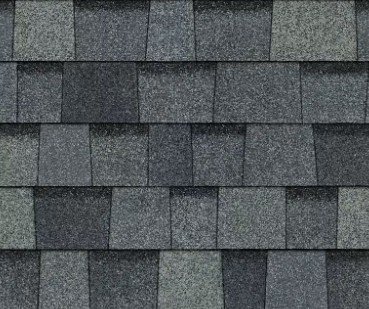 Close-up of gray asphalt shingle roof