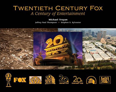 Poster for Twentieth Century Fox, featuring the company's 20th anniversary logo in the center, with the names of executives above and a cityscape background below.