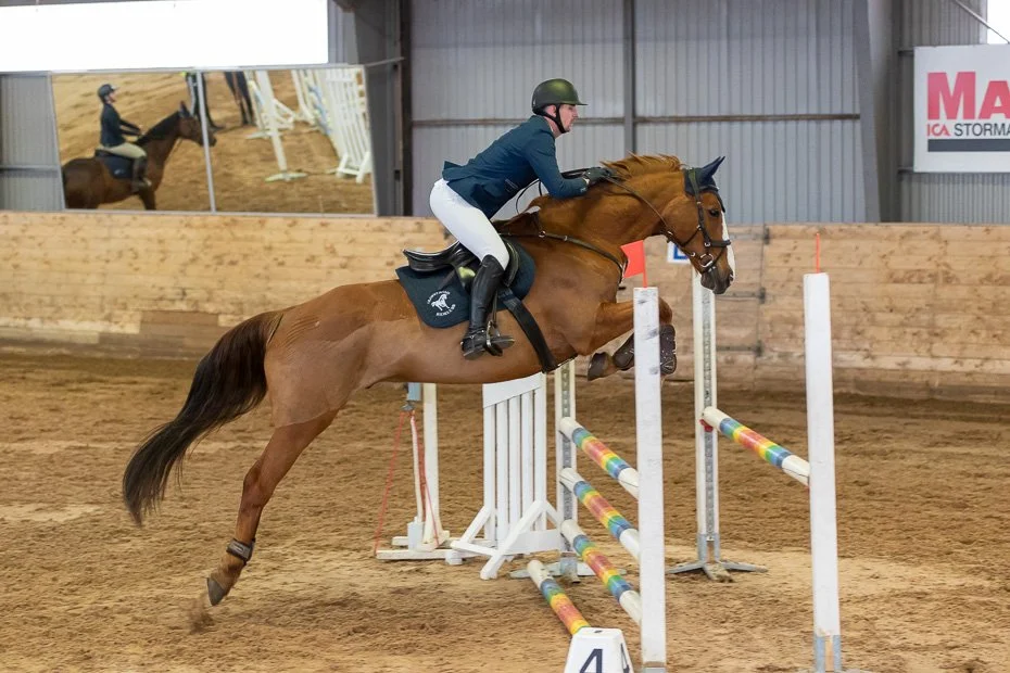 Ryttarens sits och position vid bommar och hoppning.