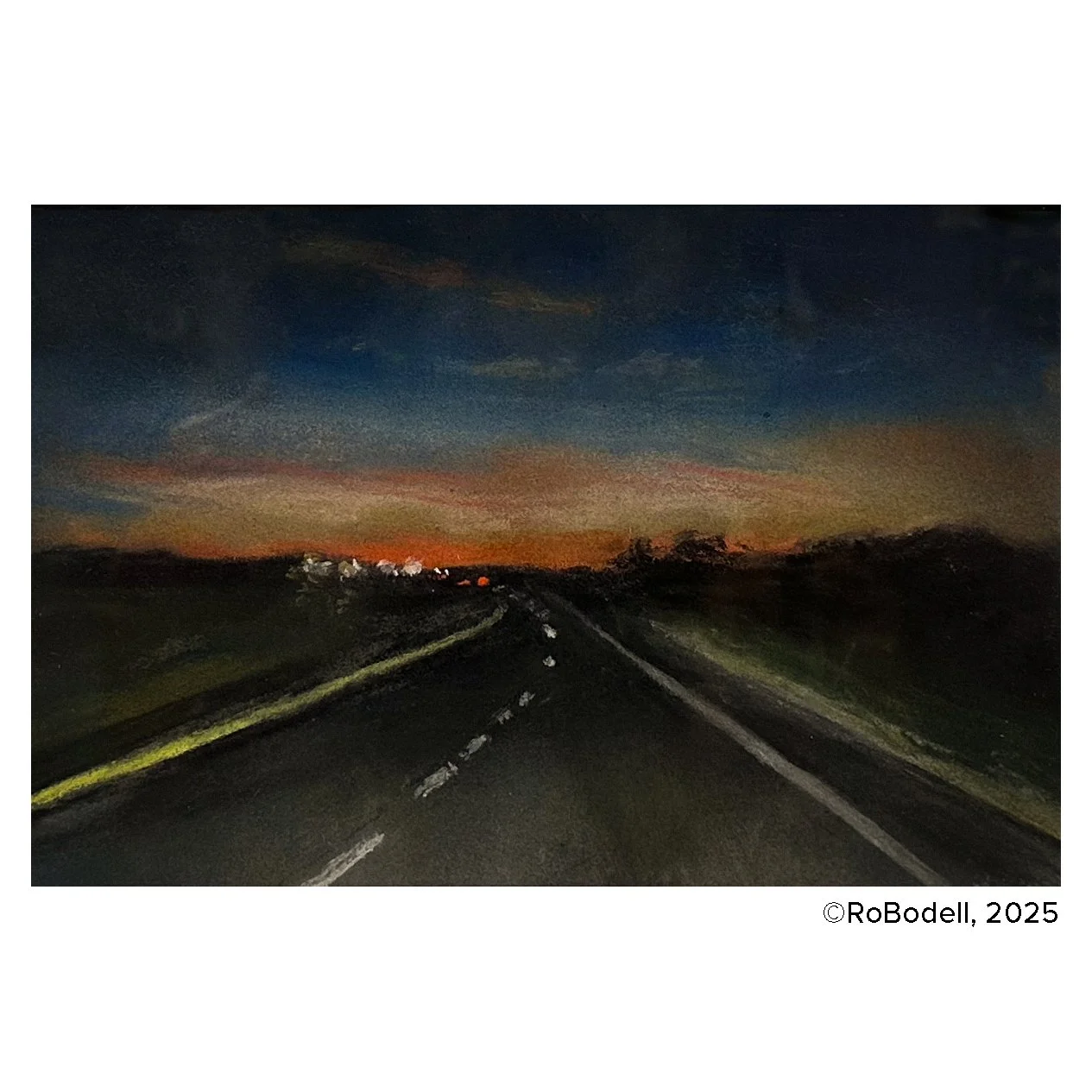 Road Trip Series: Sunrise Has Begun, 5x7, Soft Pastel on Board_SOLD
