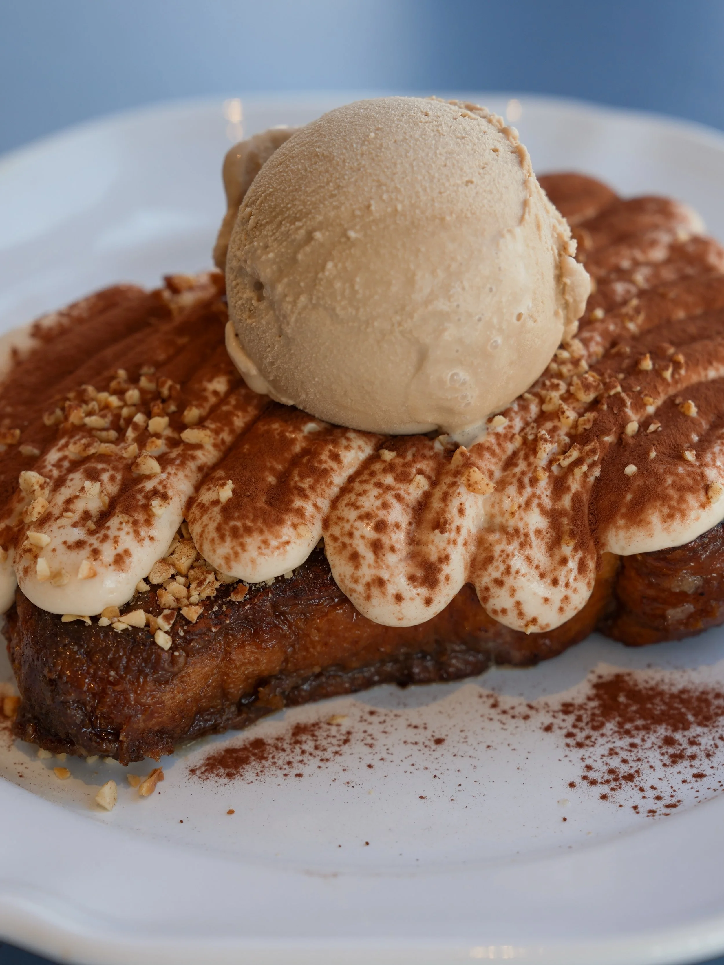 Winter mornings were made for this. Tiramisu French Toast with warm golden brioche, Piedmont hazelnut mascarpone cream and coffee gelato melting straight through. Only at the Caffetteria.

@alexpavoni @moyasky @pardo9000 @truzzi.alessandro #italianre