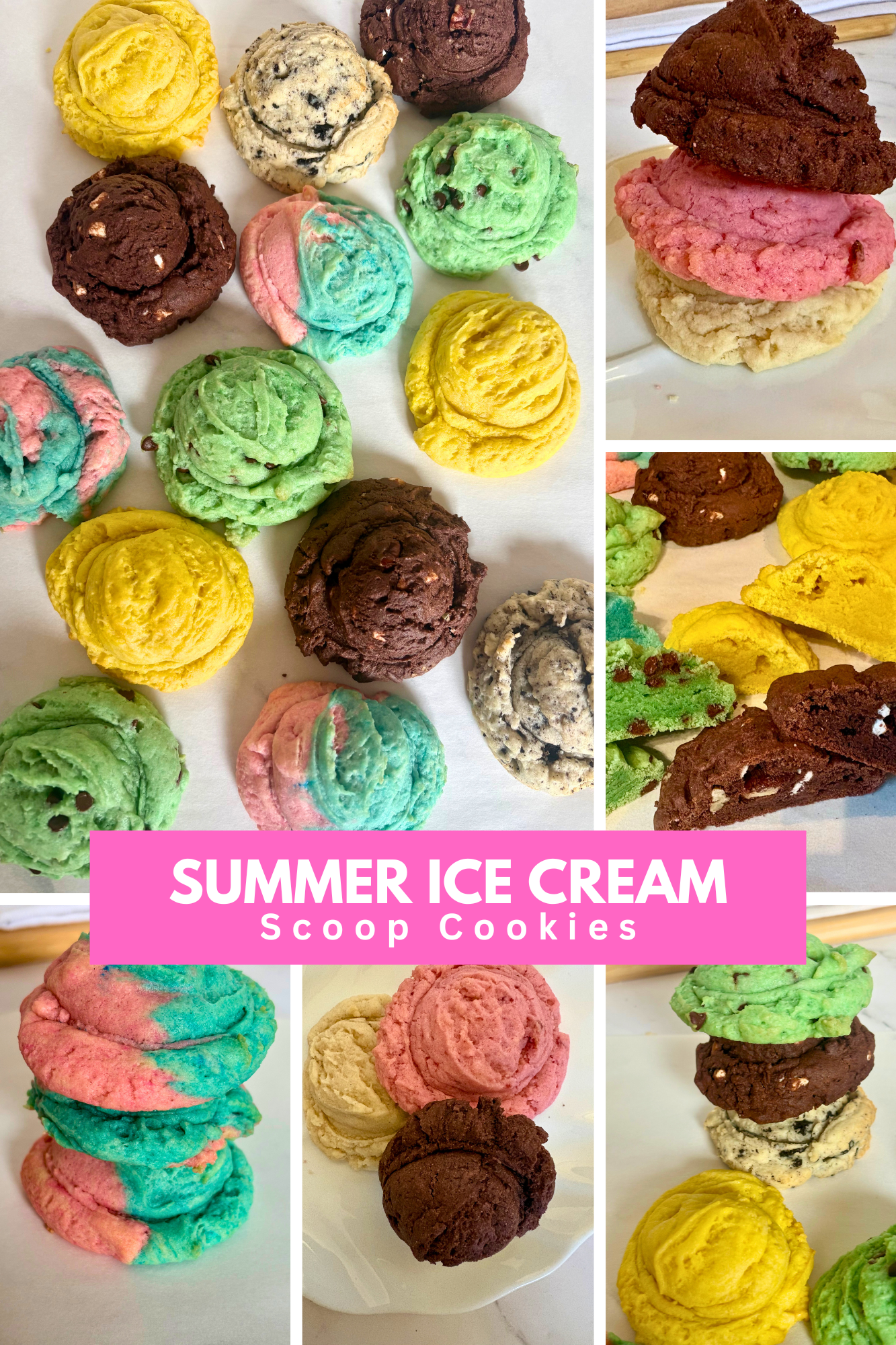 Ice Cream Scoop Cookies: Summer Edition