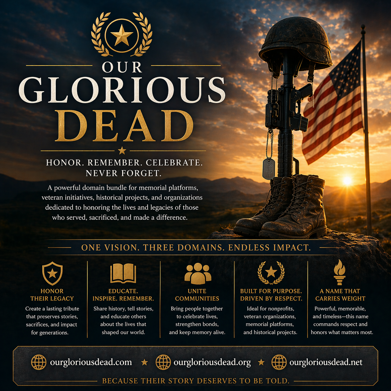 ourgloriousdead.com, ourgloriousdead.org, & ourgloriousdead.net (Bundle)
