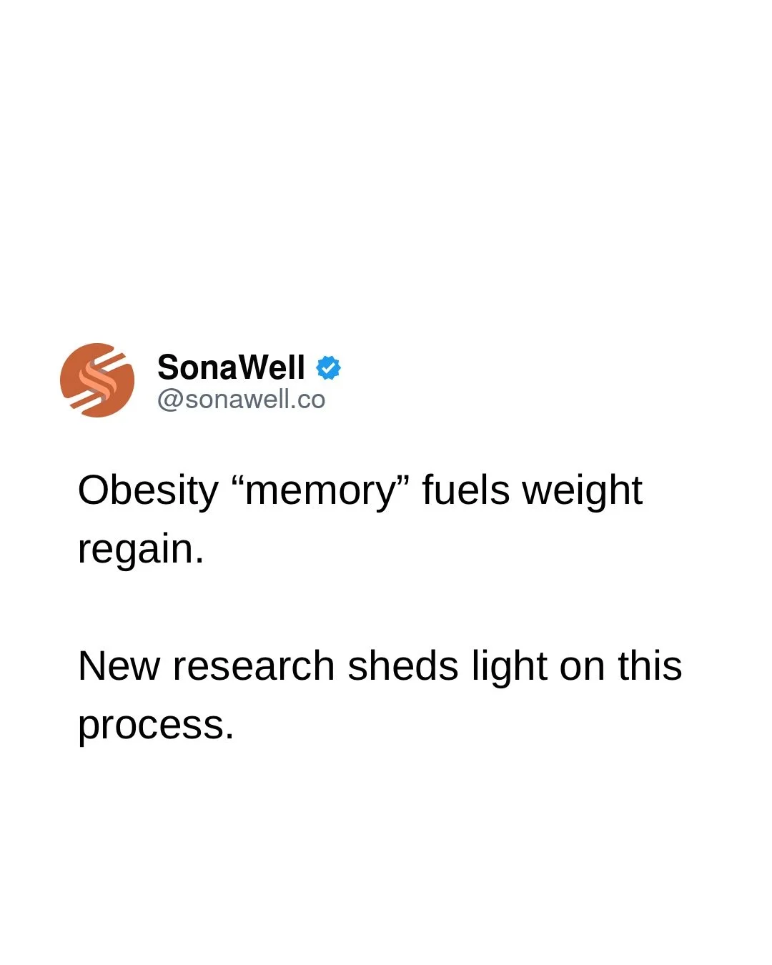 &ldquo;Just use more willpower&rdquo; overlooks the biology of weight loss. 🧠

New research suggests fat cells may retain a &ldquo;memory&rdquo; of obesity that keeps a hunger hormone called asprosin elevated, even after weight loss.

In mice, that 