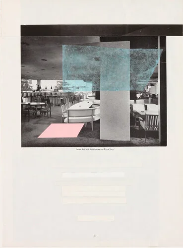 Dining Room with Pink and Blue Planes